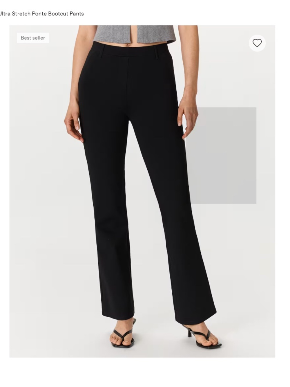 Quince Black Ultra Stretch Ponte Bootcut Pant Petite XL XLP